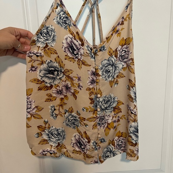 American Eagle Outfitters Floral Camisole in Cream and Brown - Picture 3 of 7